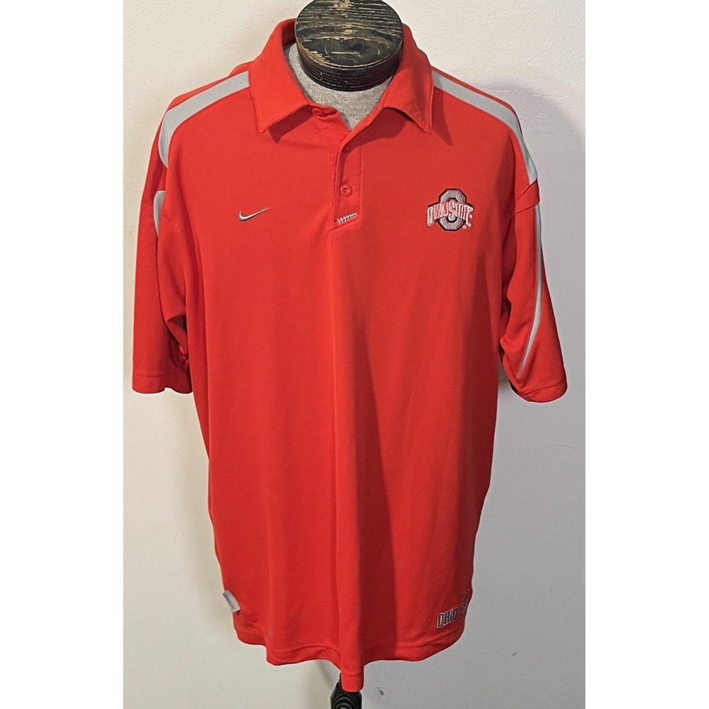 Ohio State Buckeyes‎ Polo Shirt Mens XL Red NCAA Football Nike Team Performance